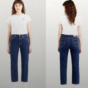 Levi's 501 CT Jeans Cropped Tapered Dark Blue Wash Size 31